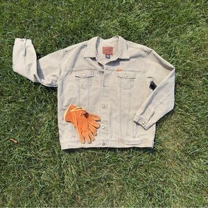 Jeep Canvas Trucker Jacket 2X Olive/Greige Heavyweight Cotton  | RN 89319 | BX26